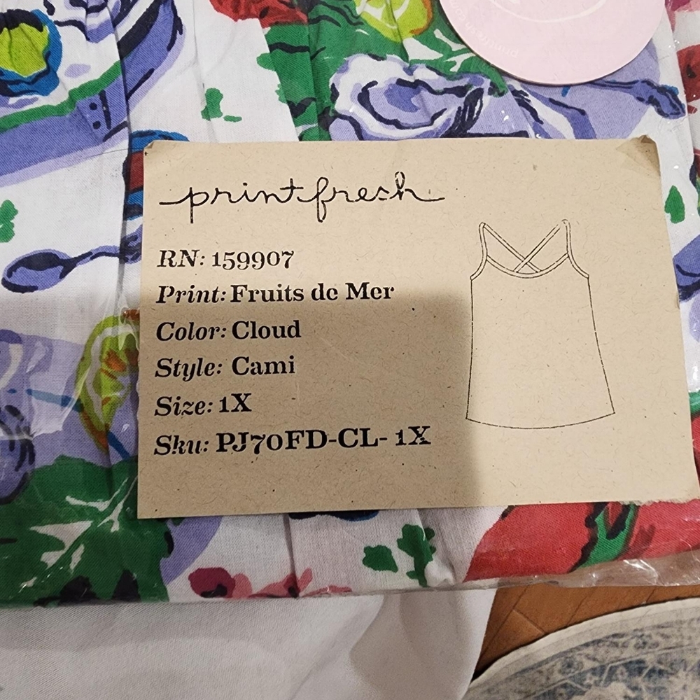 NWT Printfresh Fruits de Mer Cami Top
